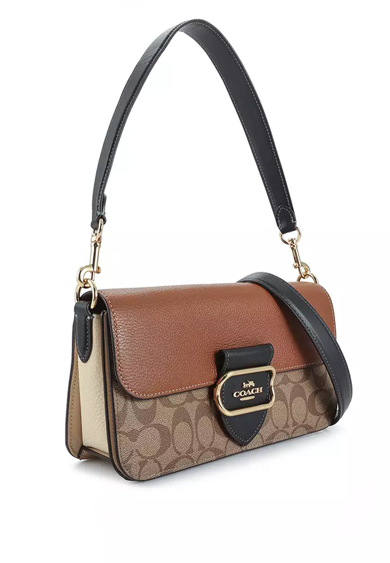 Coach Morgan Shoulder Bag In Colorblock Signature Canvas - Brown/Multi