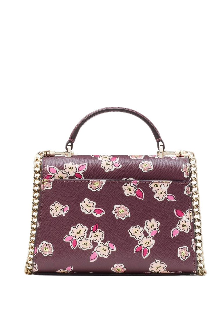 Kate Spade Darcy Frosted Floral Micro Satchel - Deep Berry