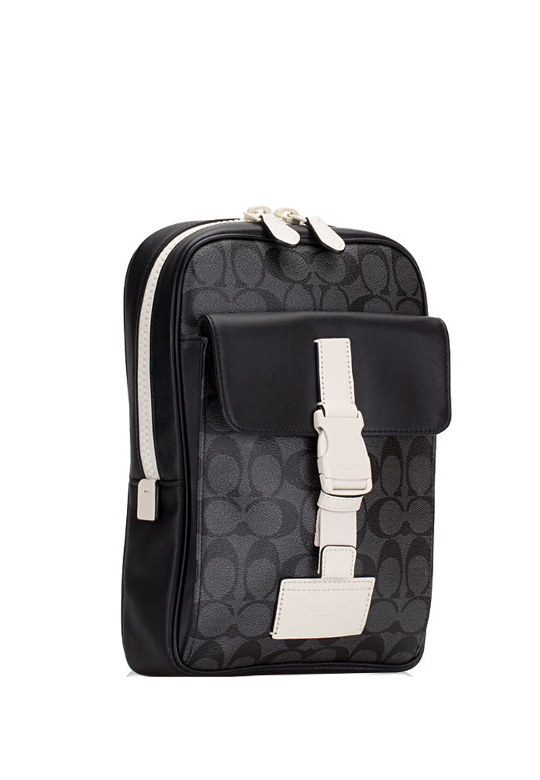 [CLEARANCE] Coach Track Pack In Signature Canvas - Black