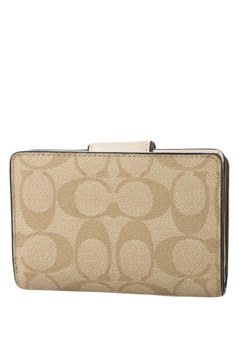 Coach Medium Corner Zip Wallet In Signature Canvas - Light Brown