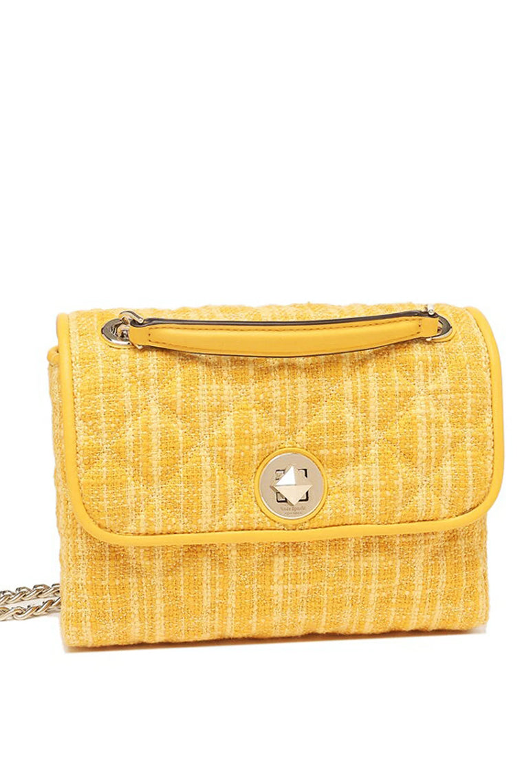 Kate Spade Natalia Tweed Small Flap Crossbody - Mango