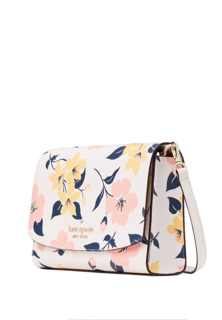 Kate Spade Carson Convertible Crossbody Bag in Lily Blossoms Print - Cream/Multi