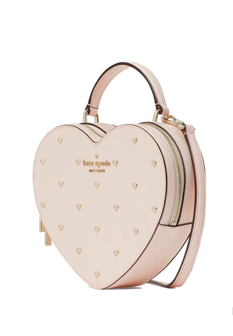 Kate Spade Love Shack Embellished Heart Crossbody Purse - Light Rose