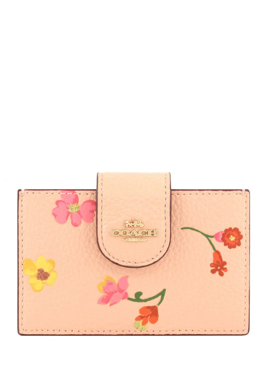 Coach Accordion Card Case With Mystical Floral Print - Faded Blush