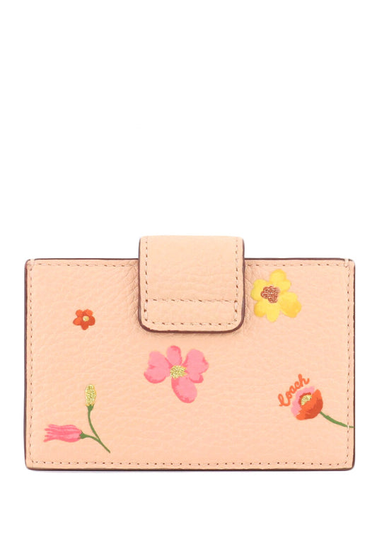 Coach Accordion Card Case With Mystical Floral Print - Faded Blush