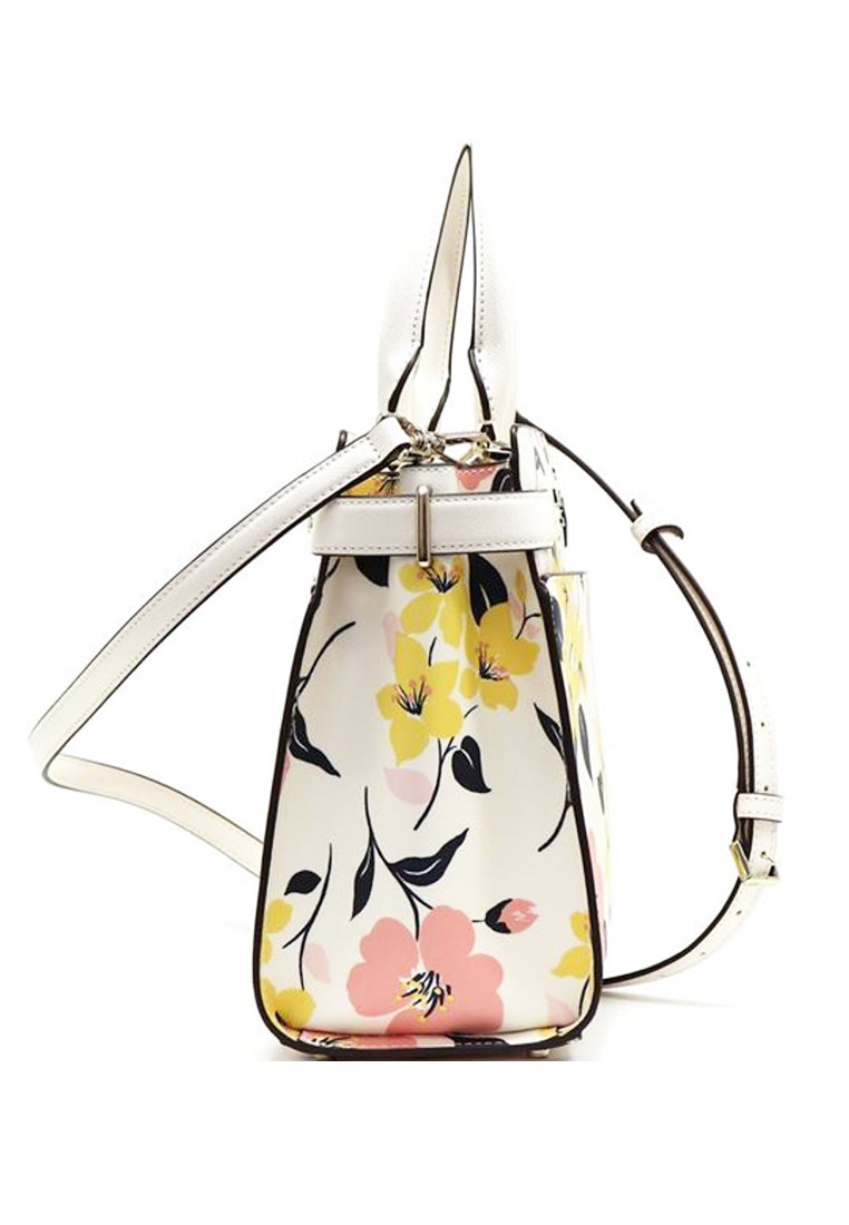 Kate Spade Staci Lily Blooms Medium Satchel - Cream