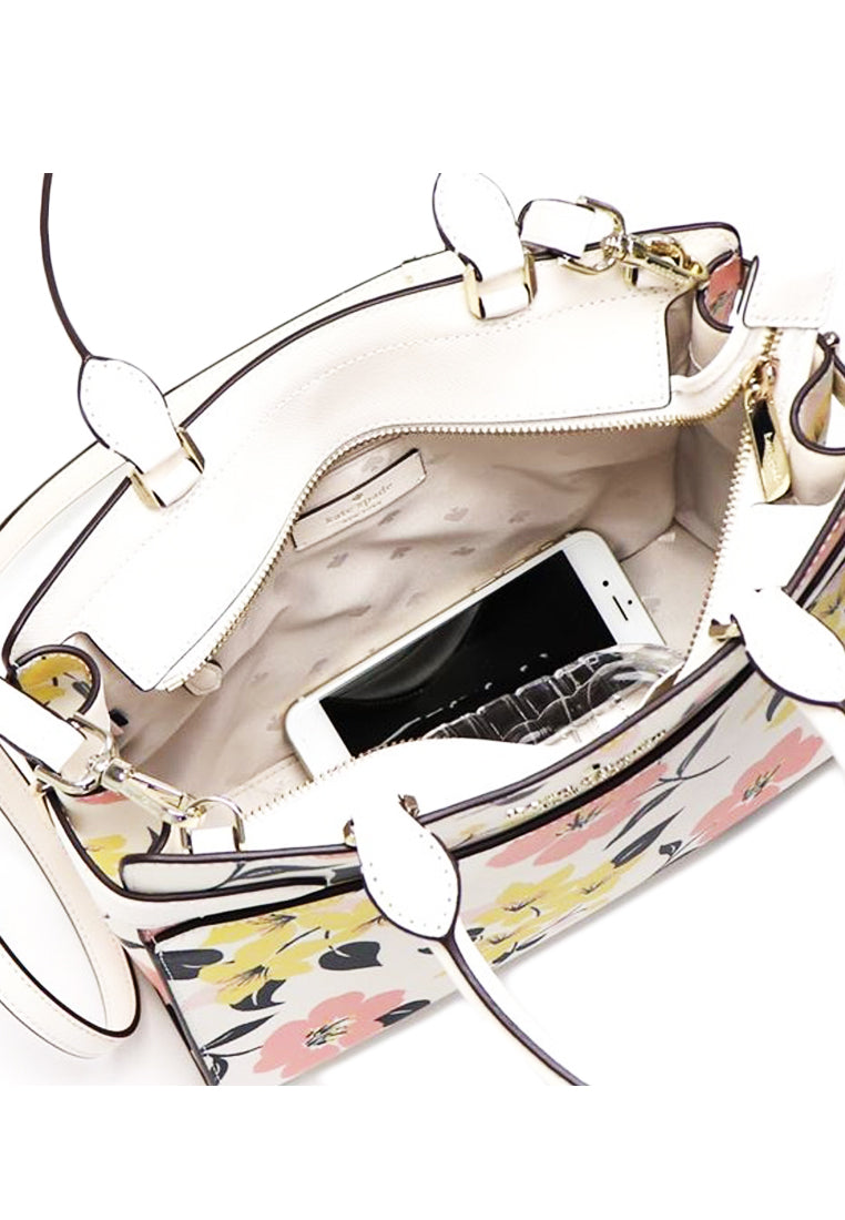 Kate Spade Staci Lily Blooms Medium Satchel - Cream