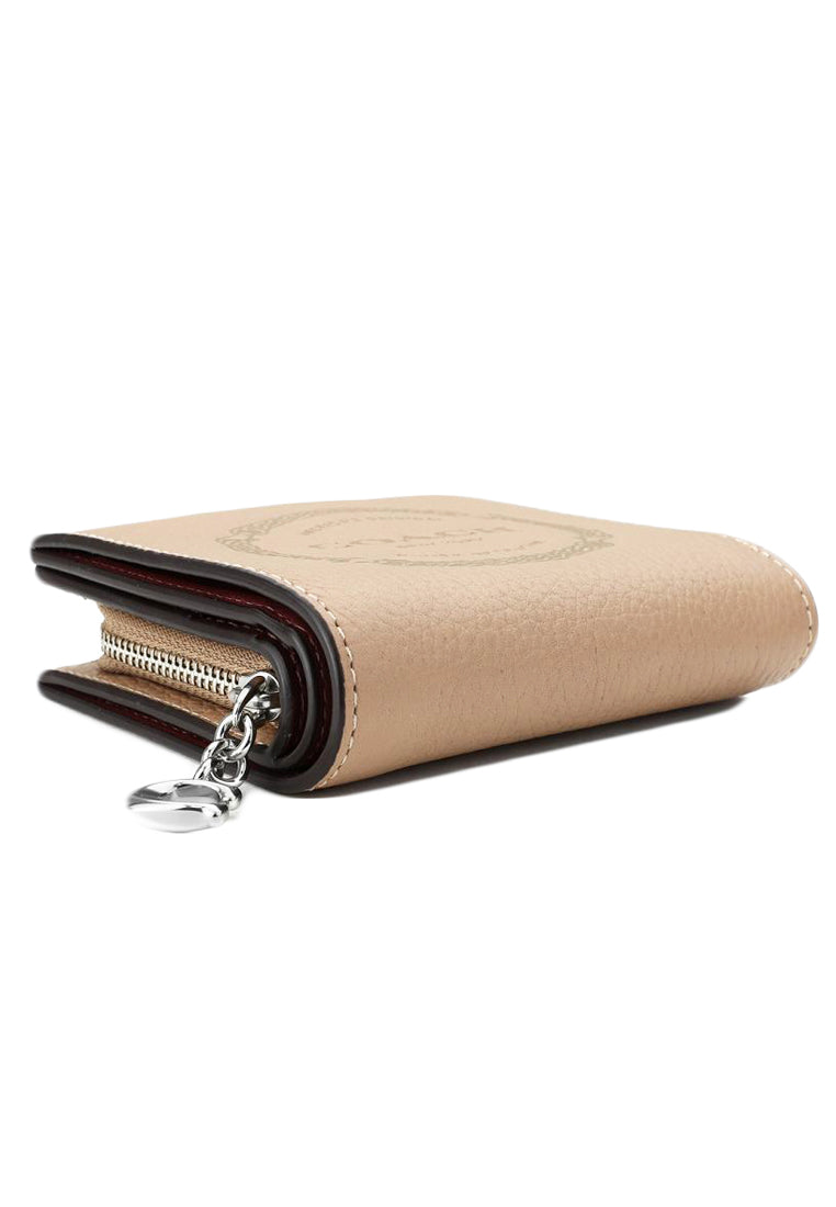 Coach Snap Wallet With Coach Heritage - Beige