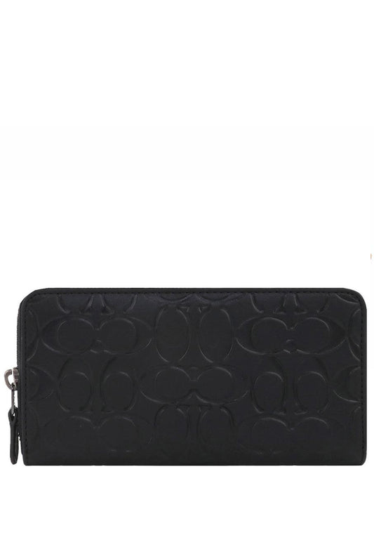 Coach Mens Accordion Wallet In Signature Leather - Black