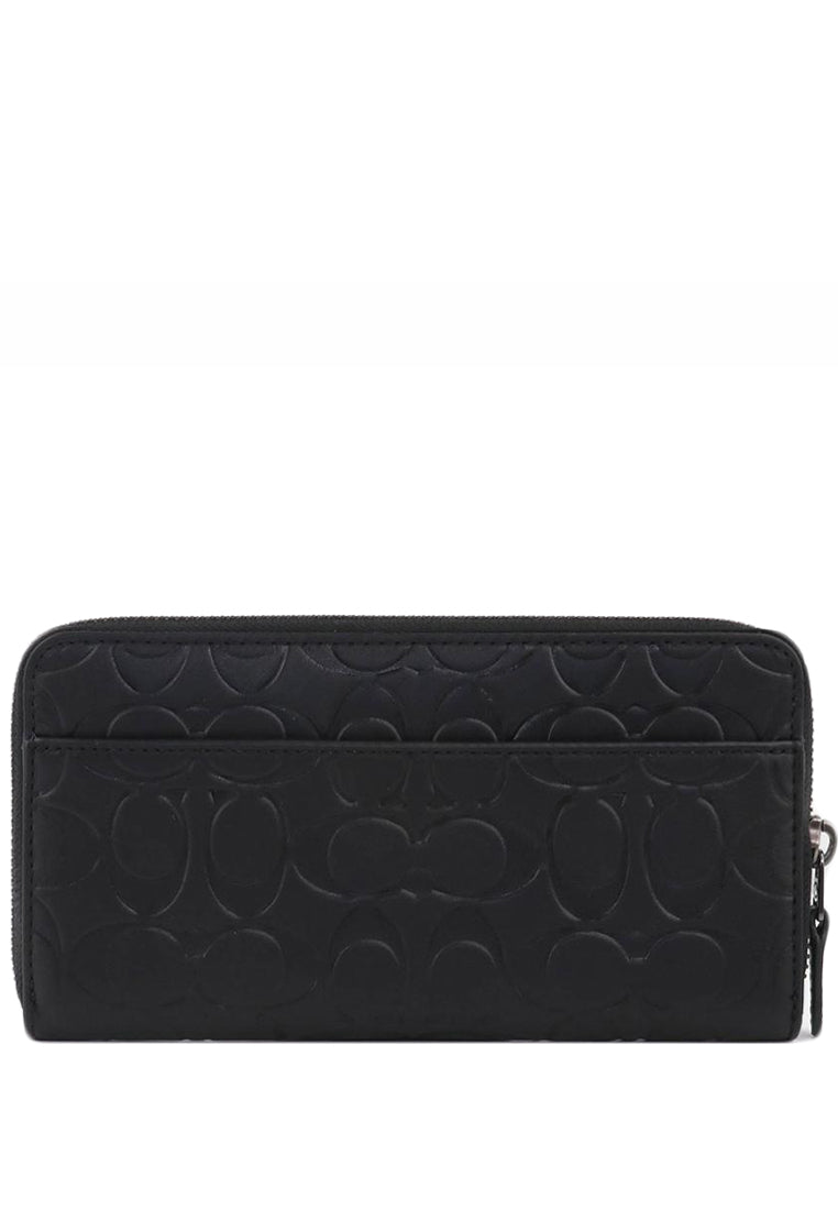 Coach Mens Accordion Wallet In Signature Leather - Black