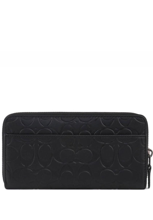 Coach Mens Accordion Wallet In Signature Leather - Black