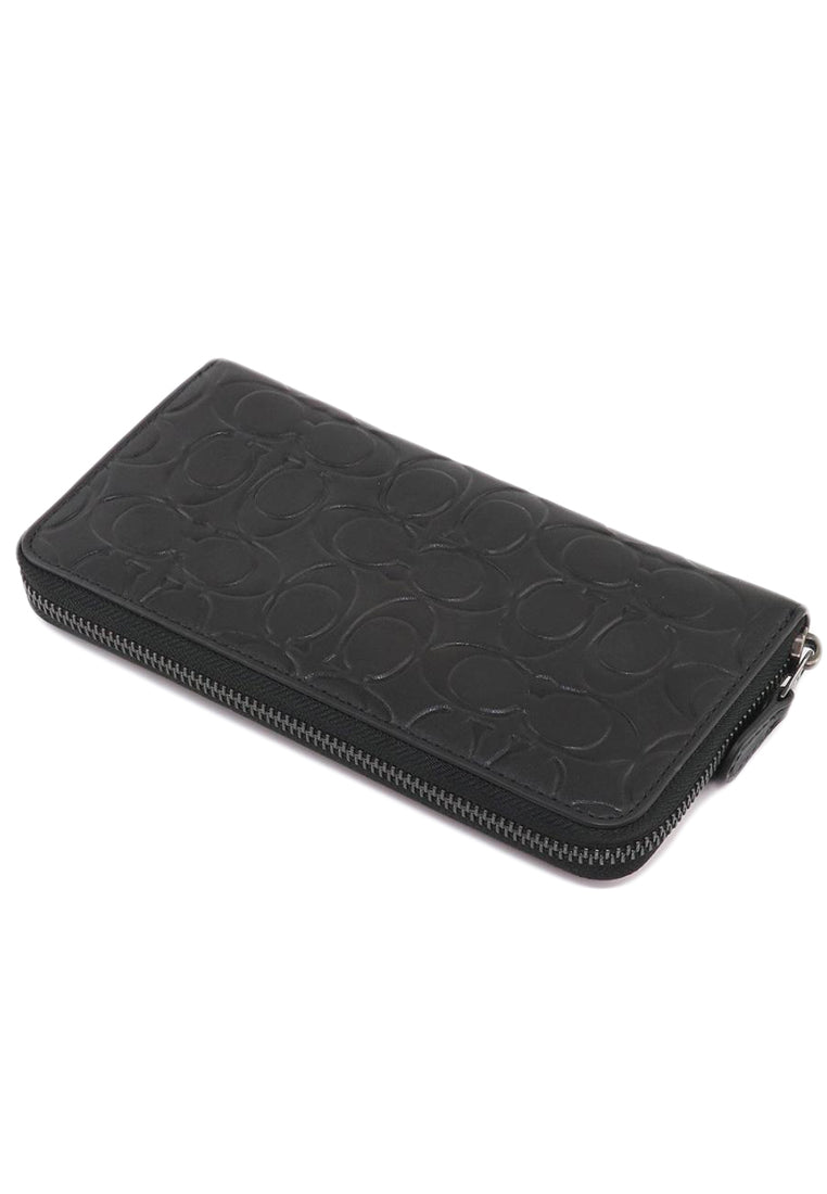 Coach Mens Accordion Wallet In Signature Leather - Black