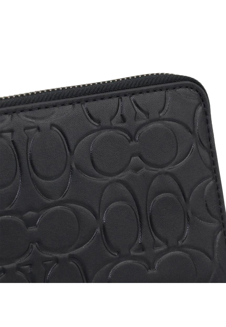 Coach Mens Accordion Wallet In Signature Leather - Black