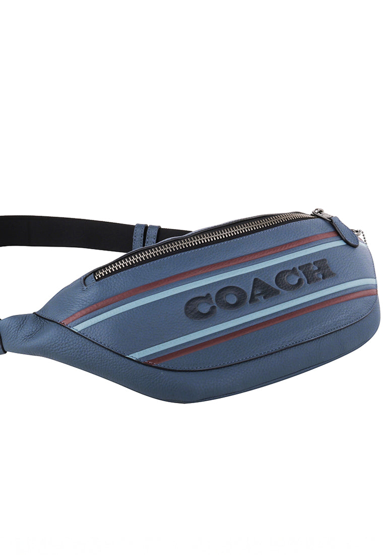 Coach Mens Warren Belt Bag With Coach Stripe - Denim