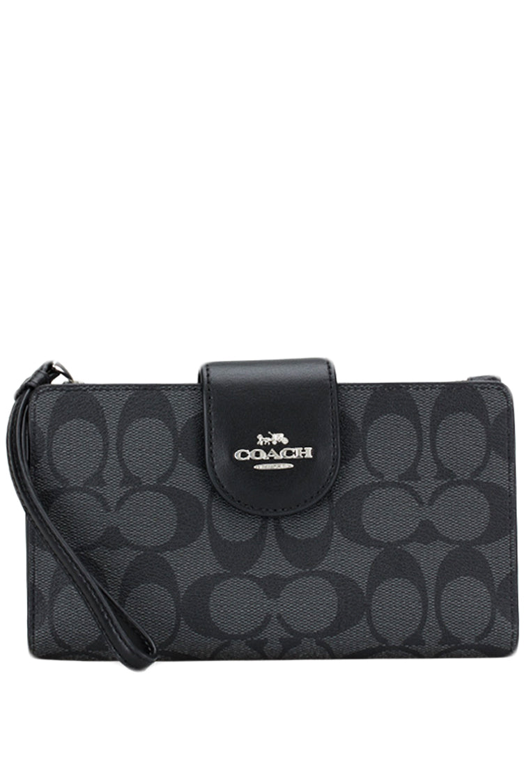 Coach Tech Wallet In Colorblock Signature Canvas - Black