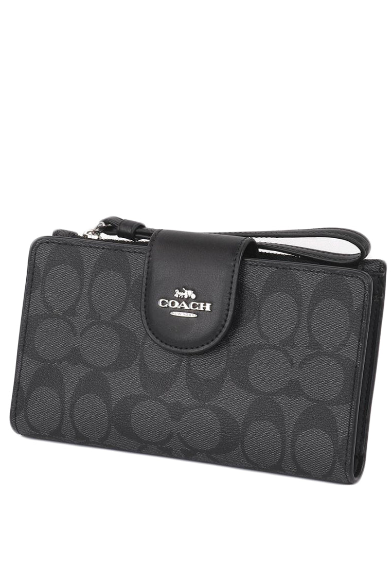 Coach Tech Wallet In Colorblock Signature Canvas - Black