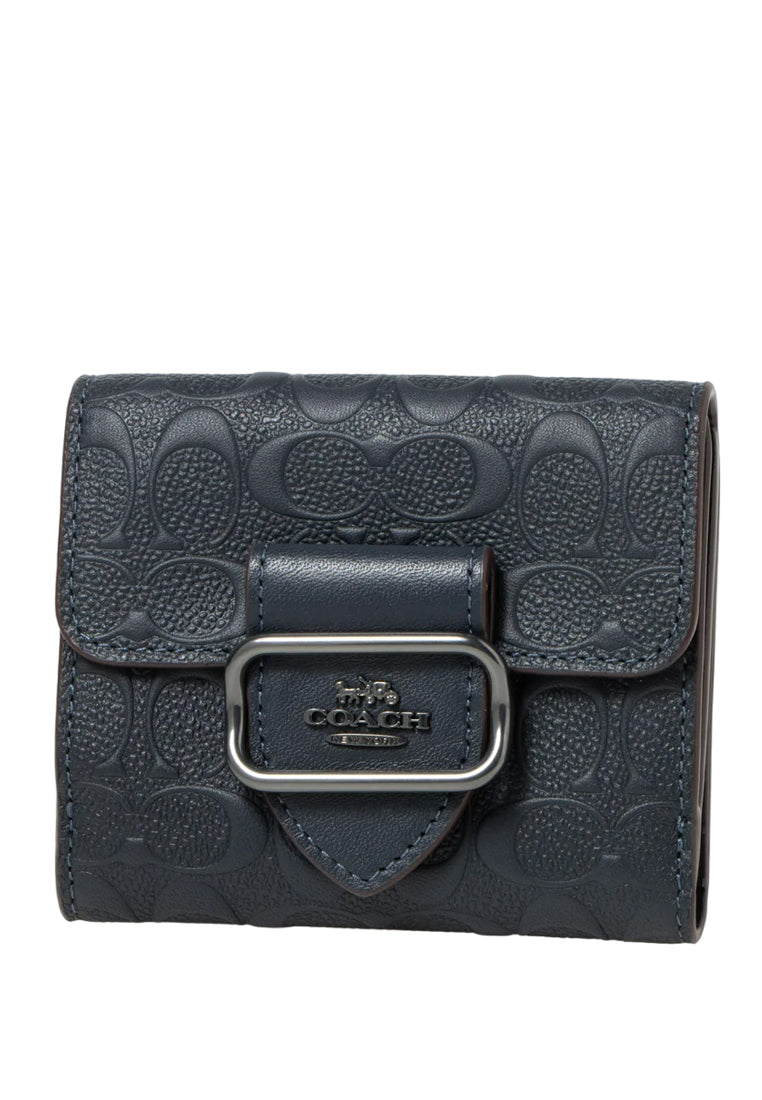 Coach Small Morgan Wallet In Signature Leather - Dark Navy