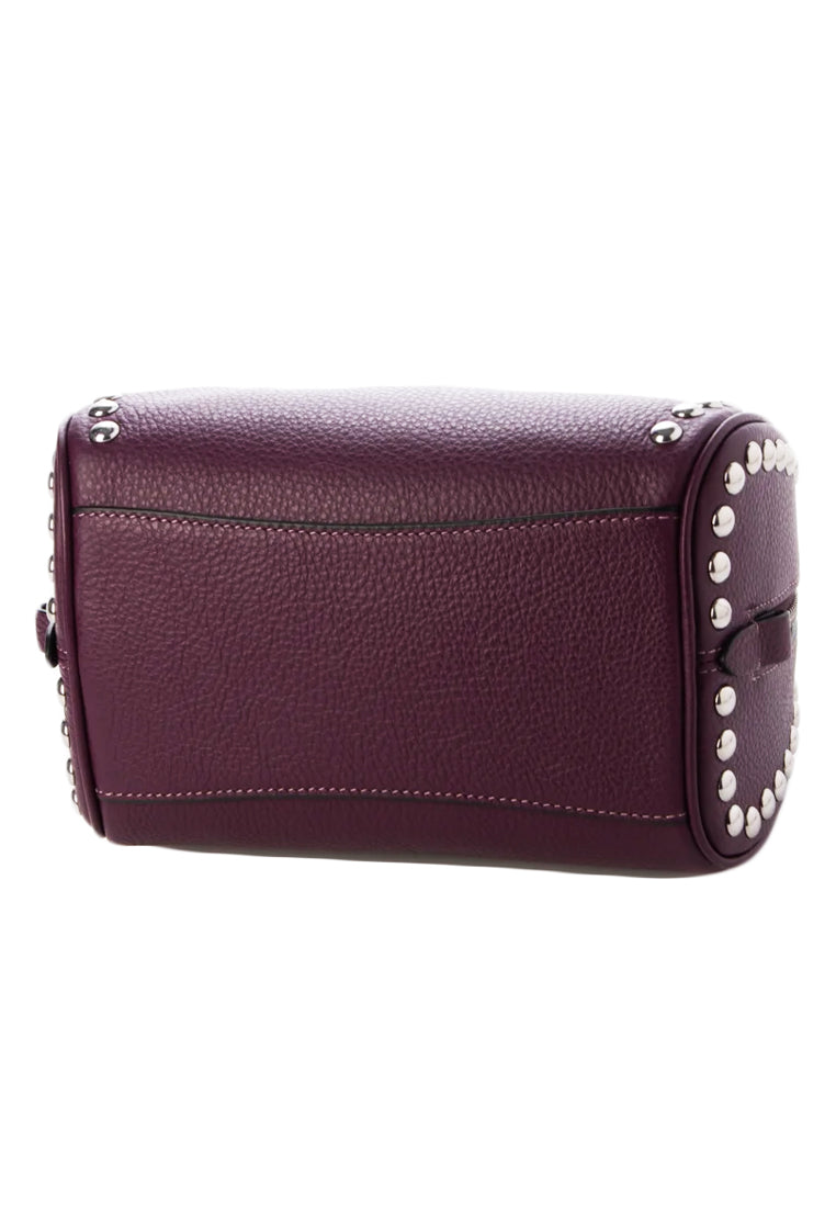 Coach Sydney Satchel With Rivets - Deep Berry