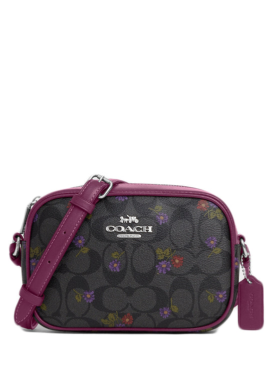 Coach Mini Jamie Camera Bag In Signature Canvas With Country Floral Print - Black/Multi