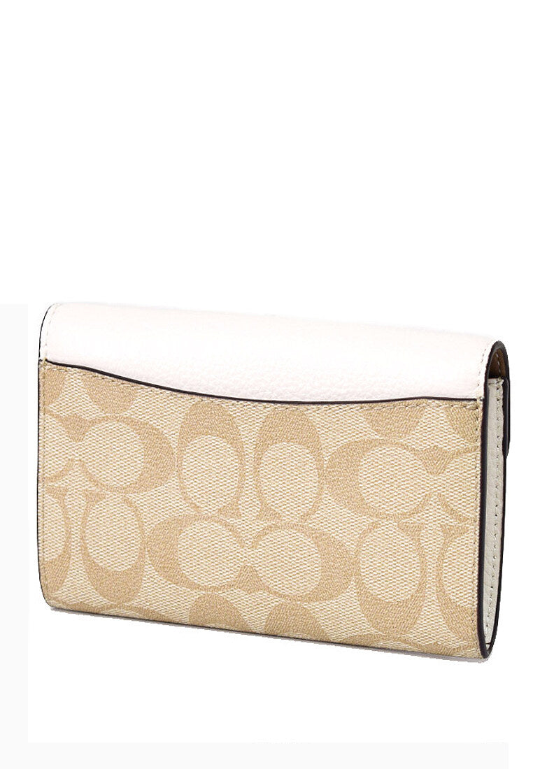 Coach Kleo Wallet in Blocked Signature Canvas - Light Brown/Multi