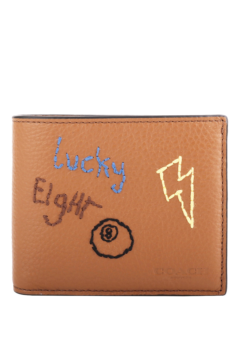 Coach 3 In 1 Mens Wallet With Diary Embroidery - Brown