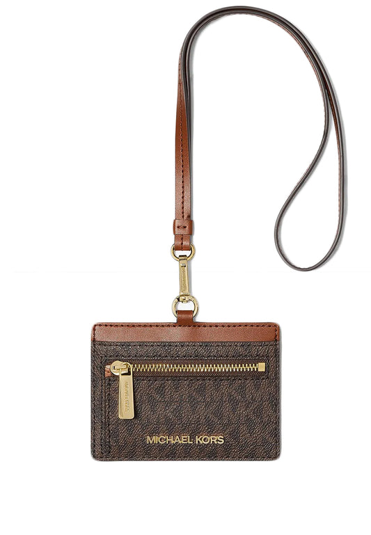 Michael Kors Jet Set Travel Signature ID Lanyard - Brown