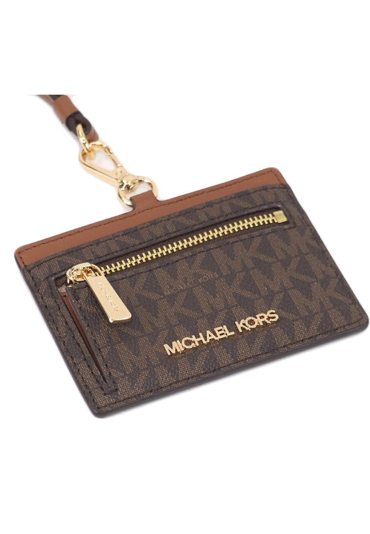 Michael Kors Jet Set Travel Signature ID Lanyard - Brown