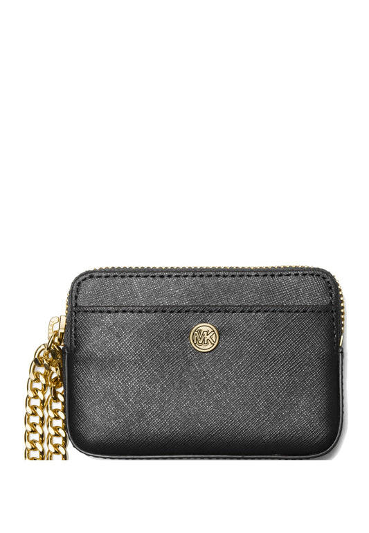 Michael Kors Medium Saffiano Leather Chain Card Case - Black