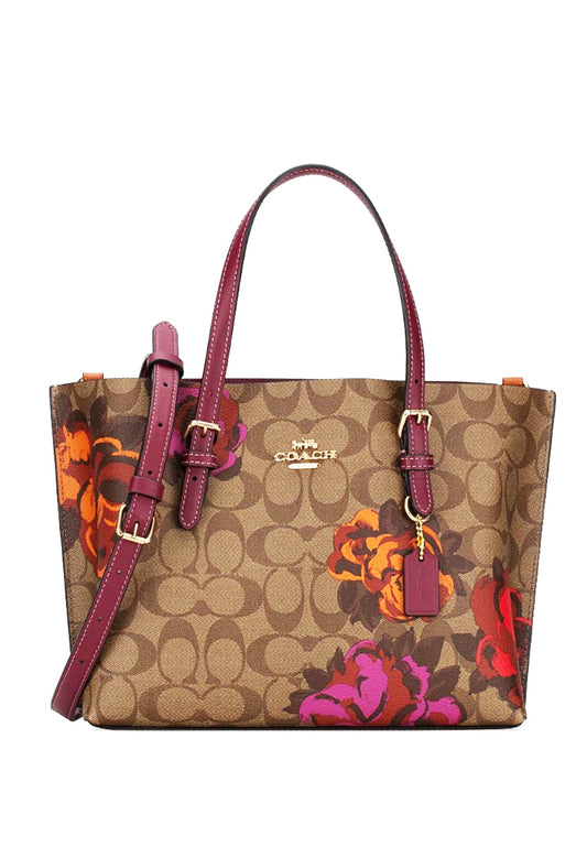 Coach Mollie Tote 25 In Signature Canvas With Jumbo Floral Print - Brown/Multi