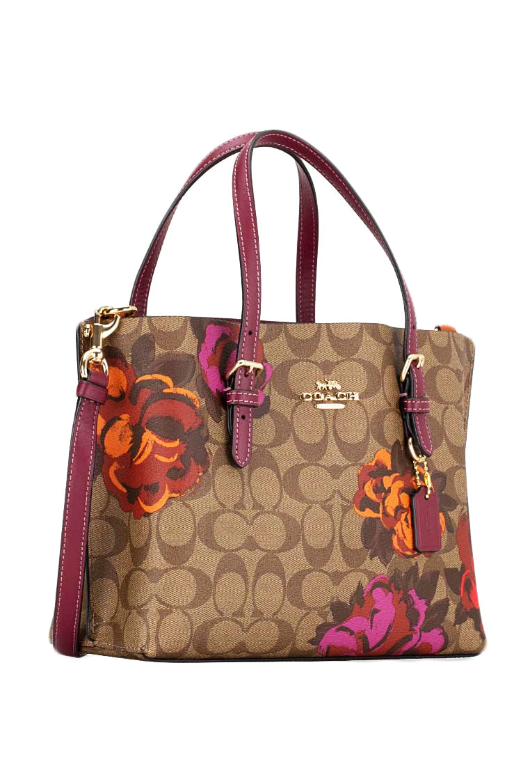 Coach Mollie Tote 25 In Signature Canvas With Jumbo Floral Print - Brown/Multi