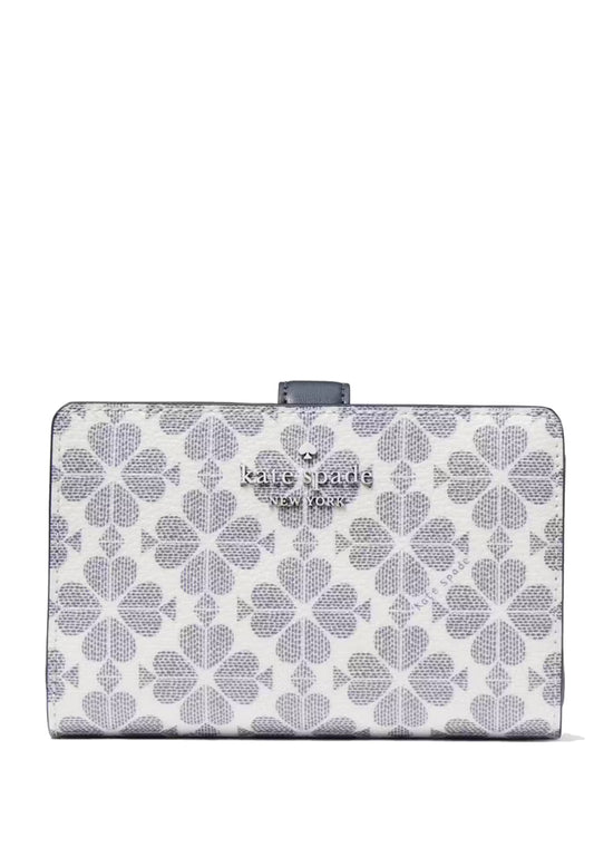 Kate Spade Signature Spade Flower Medium Compact Bifold Wallet - Navy