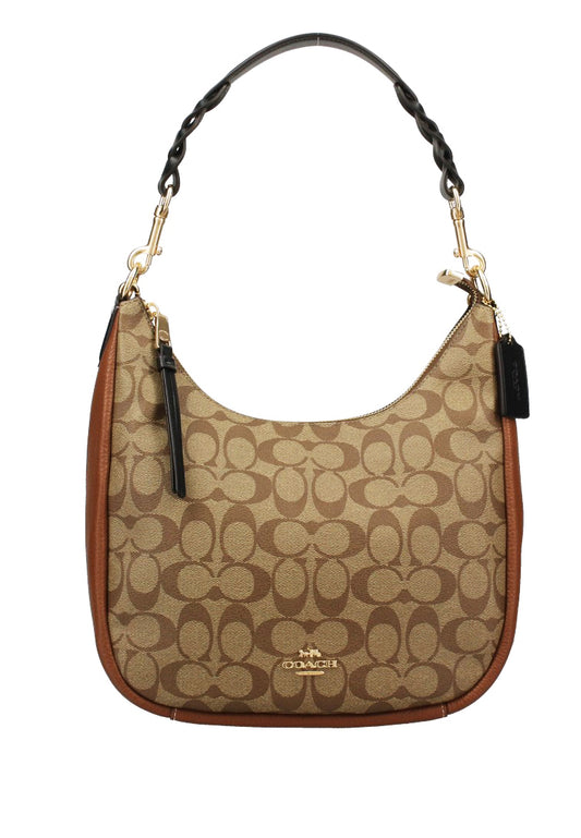 Coach Jules Hobo In Colorblock Signature Canvas - Brown/Multi