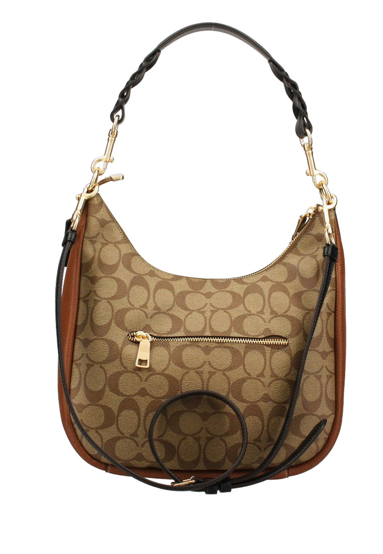 Coach Jules Hobo In Colorblock Signature Canvas - Brown/Multi