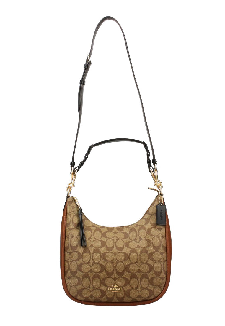 Coach Jules Hobo In Colorblock Signature Canvas - Brown/Multi