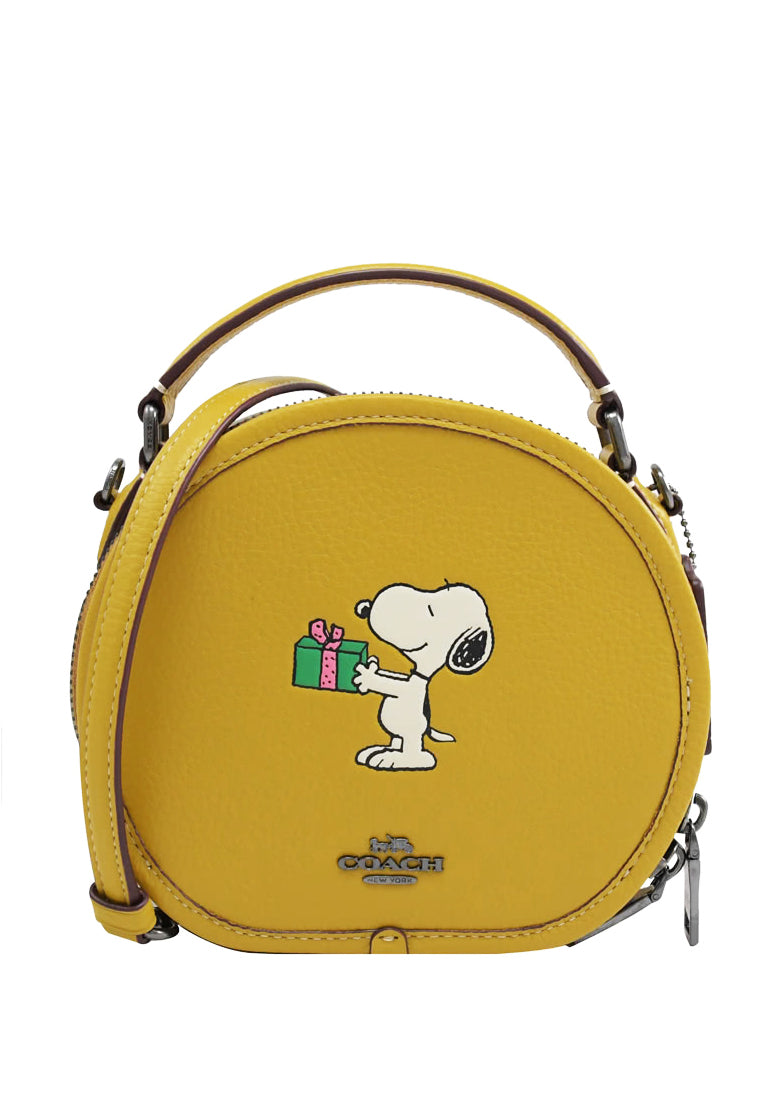 Coach Coach X Peanuts Canteen Crossbody With Snoopy Present Motif - Flax