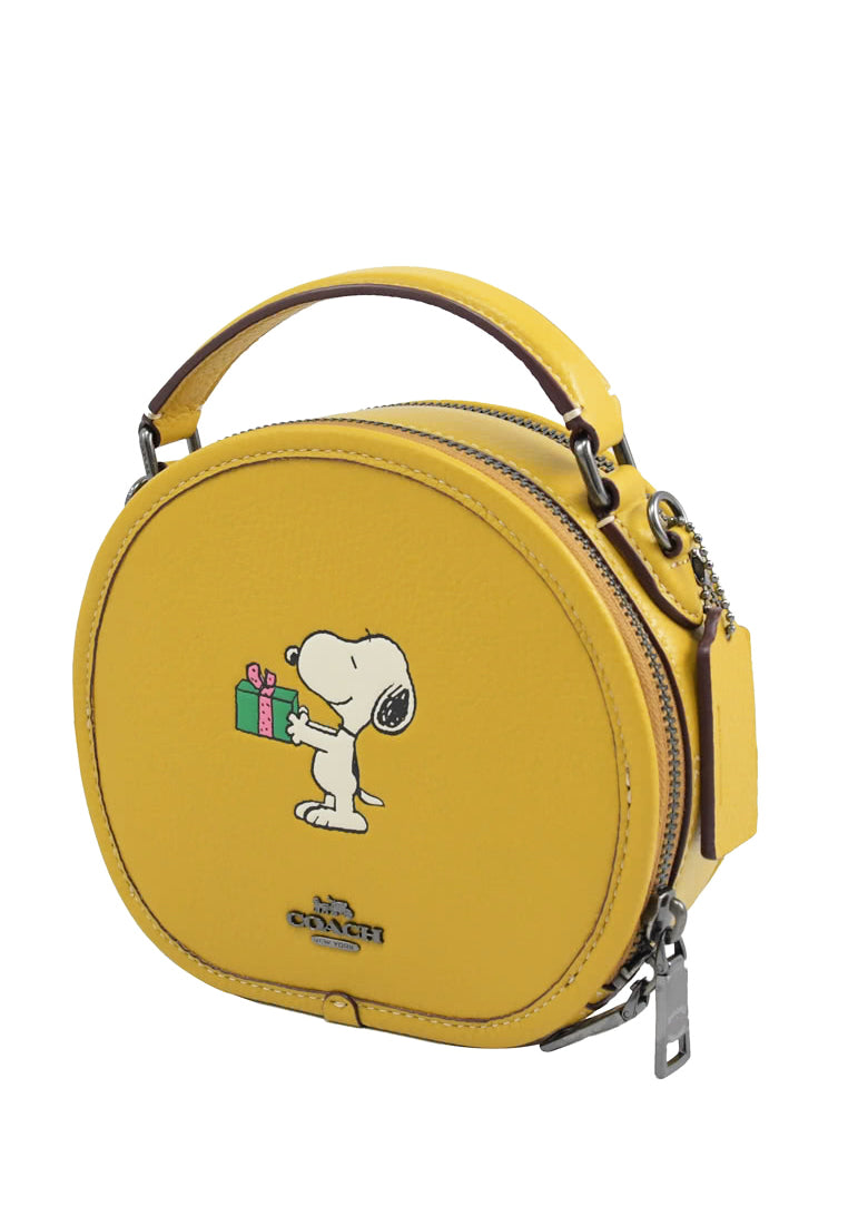 Coach Coach X Peanuts Canteen Crossbody With Snoopy Present Motif - Flax