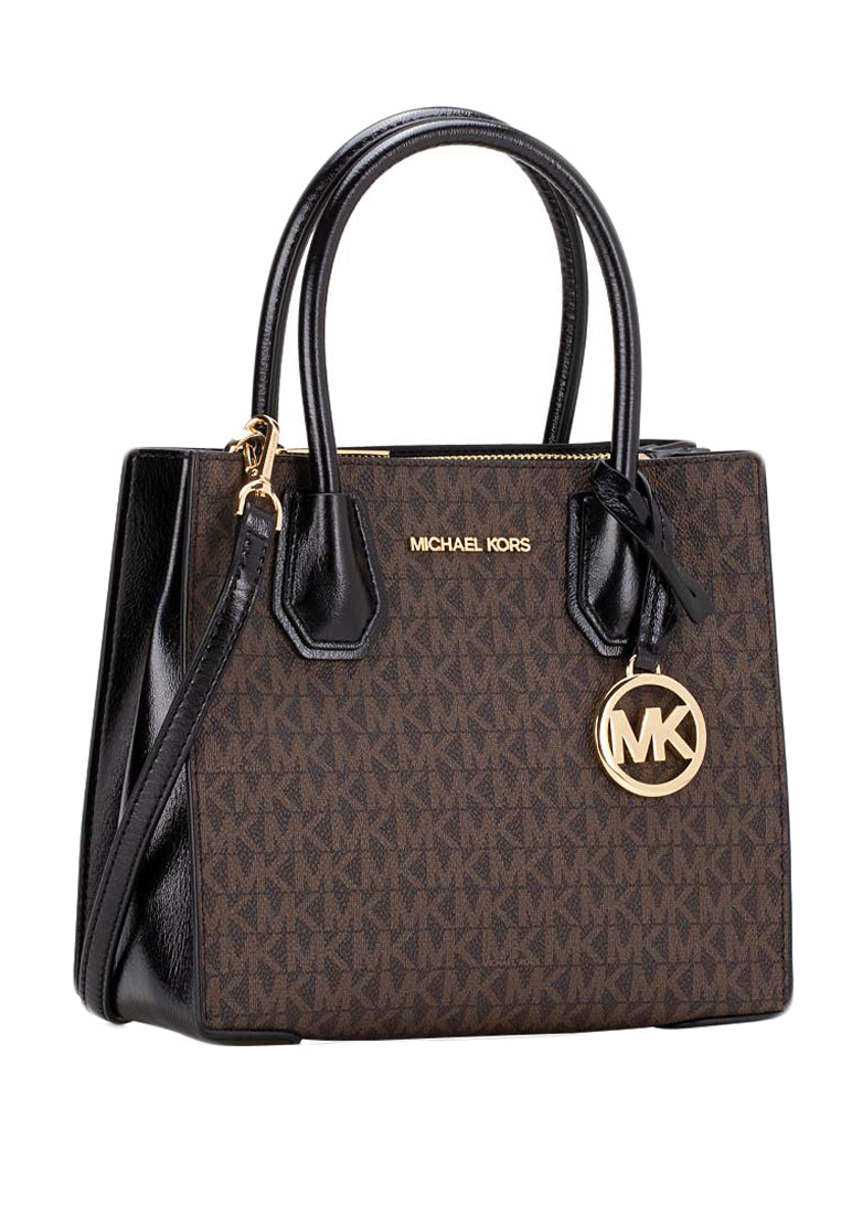 Michael Kors Mercer Medium Messenger Signature Crossbody Bag Dark Br Haute Style Malaysia