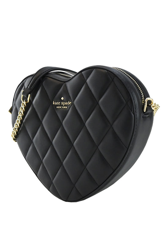 Kate Spade Love Shack Quilted Heart Crossbody Bag - Black