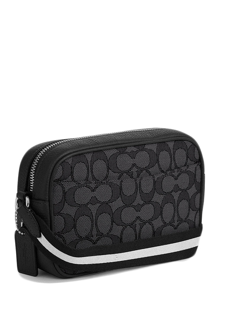 Coach Mini Jamie Camera Bag In Signature Jacquard - Smoke Black