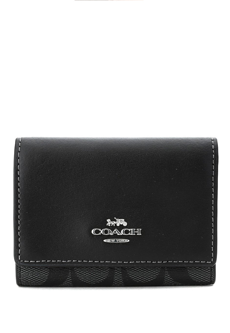 Coach Micro Wallet In Signature Canvas - Black