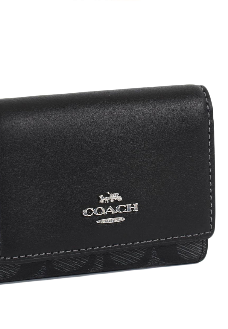 Coach Micro Wallet In Signature Canvas - Black