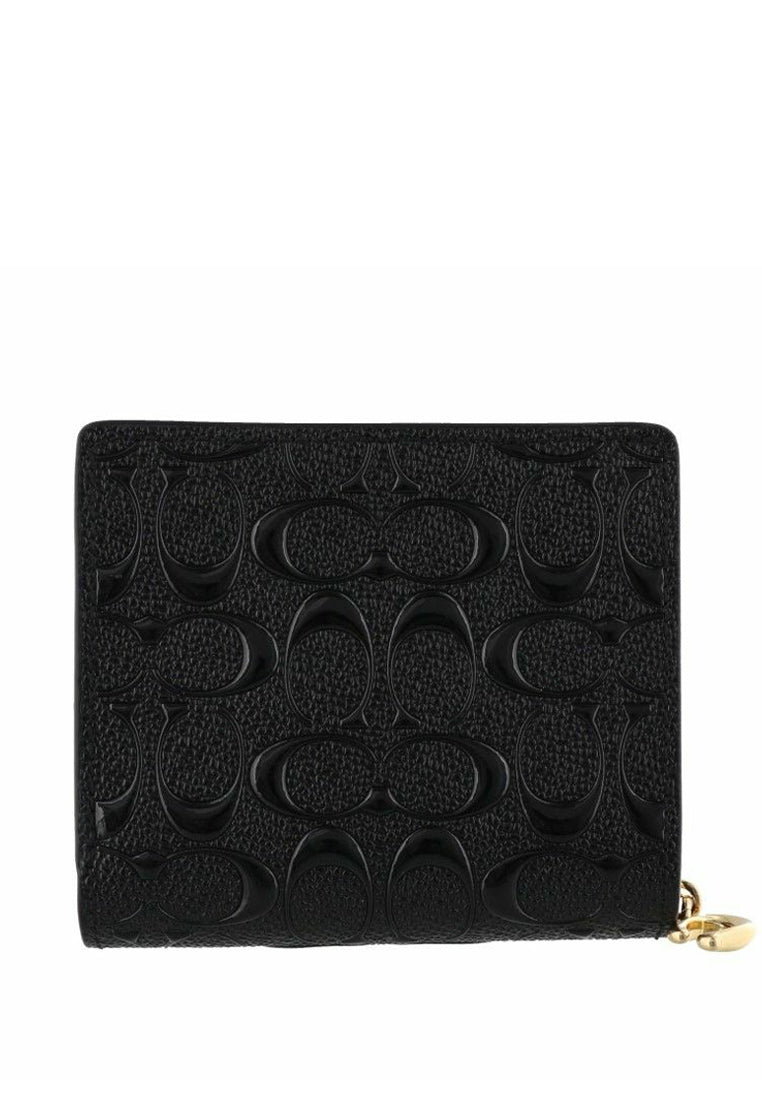 Coach Snap Wallet In Signature Leather - Black