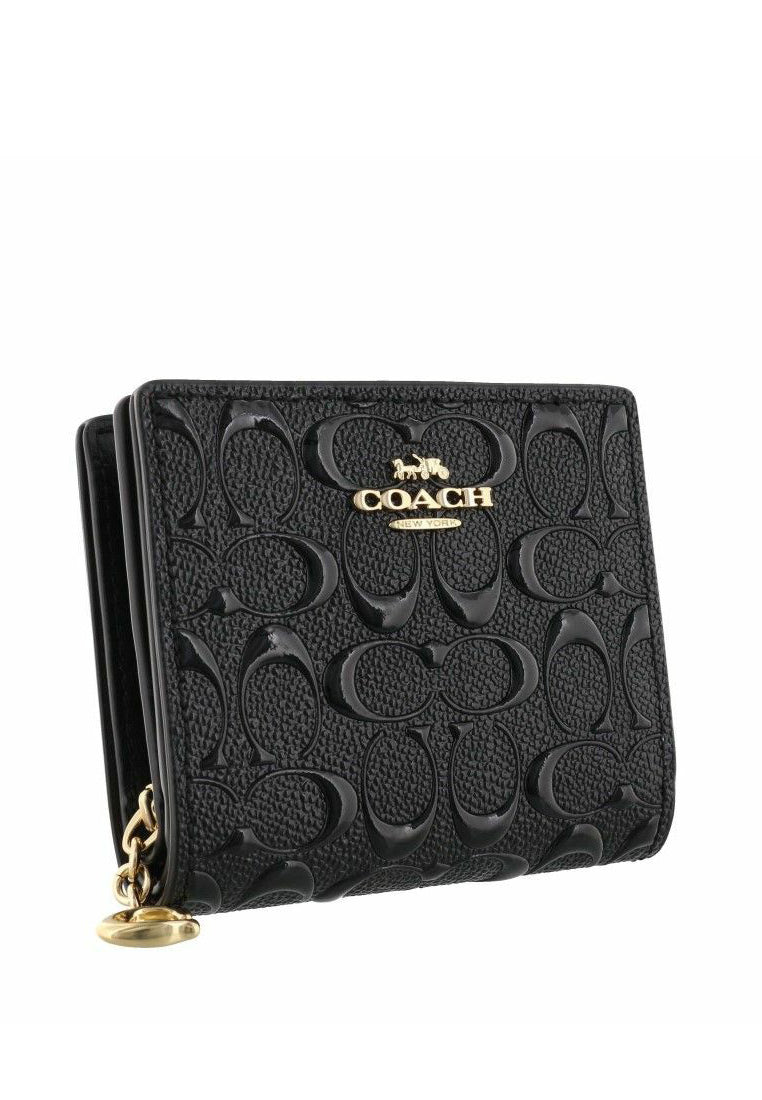 Coach Snap Wallet In Signature Leather - Black