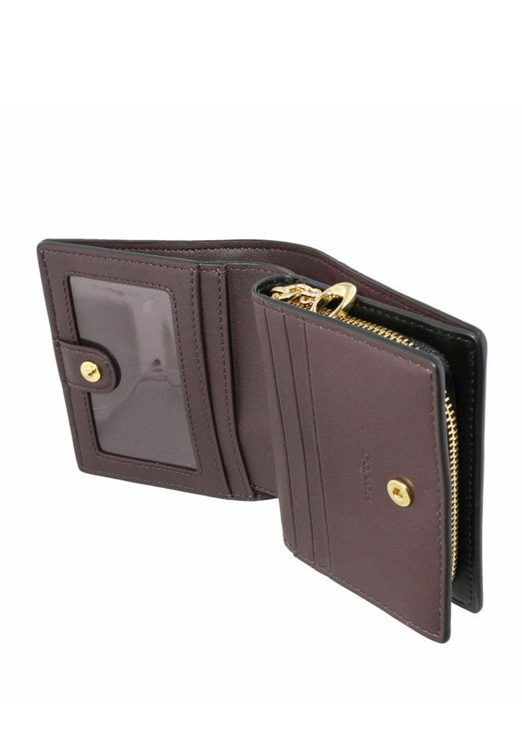 Coach Snap Wallet In Signature Leather - Black