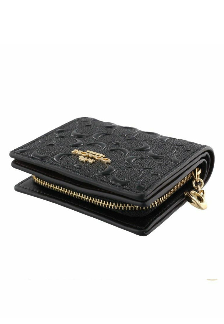 Coach Snap Wallet In Signature Leather - Black