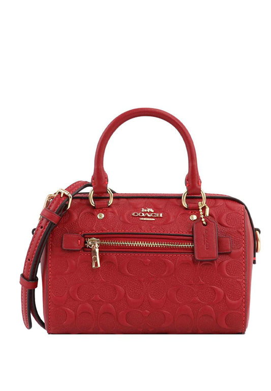 Coach Mini Rowan Crossbody In Signature Leather - Red