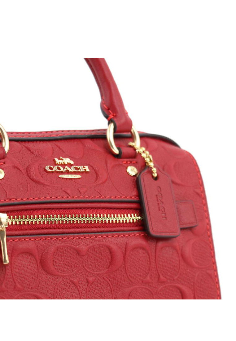 Coach Mini Rowan Crossbody In Signature Leather - Red