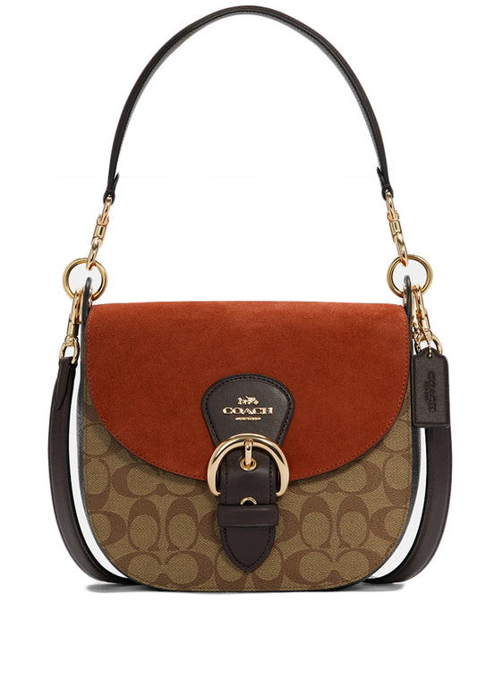 Coach Kleo Shoulder Bag 23 In Signature Canvas - Brown/Terracota