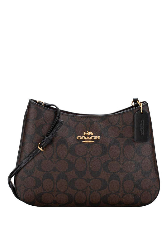 Coach Penelope Shoulder Bag In Signature Canvas - Dark Brown