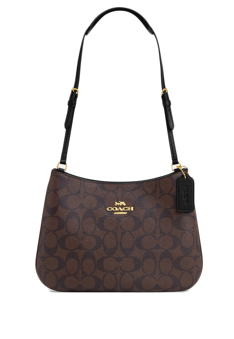 Coach Penelope Shoulder Bag In Signature Canvas - Dark Brown